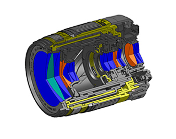 Vista seccionada de un objetivo Sigma