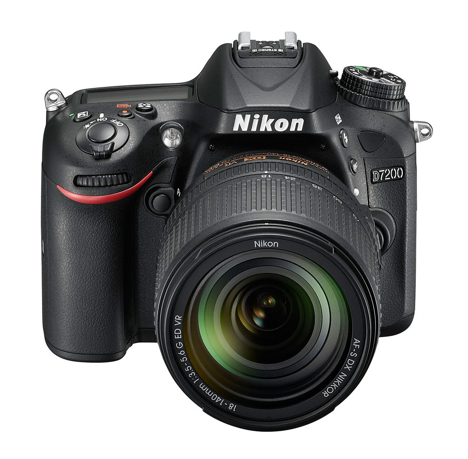 Nikon D7200, vista frontal superior