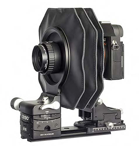 Cámara técnica Cambo Actus, con objetivo para ampliadora y cuerpo Sony A7R