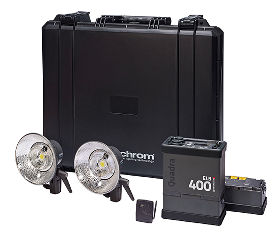 Kit y maletín de flash profesional a baterías Elinchrom ELB 400, con dos antorchas Quadra Action