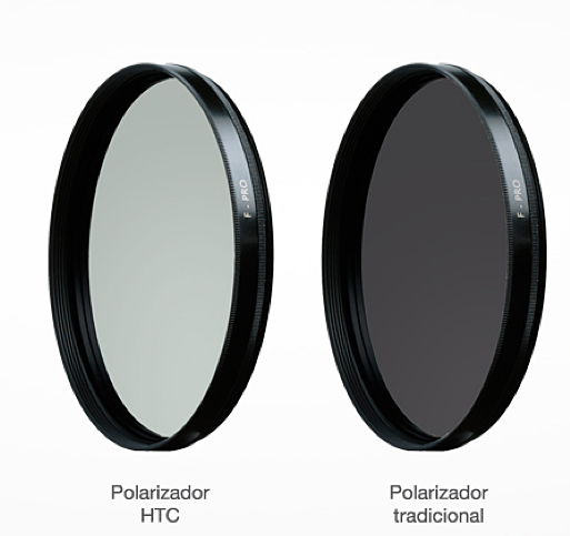 Filtro polarizador B+W, HTC y tradicional