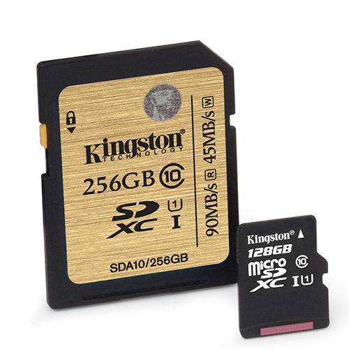 Tarjetas de memoria digital Kinsgston SD y microSD