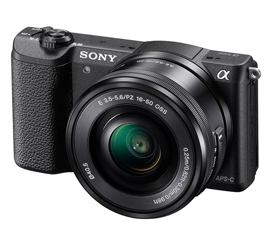 Sony A5100, vista fontolateral