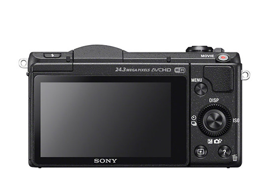 Sony A5100, vista dorsal