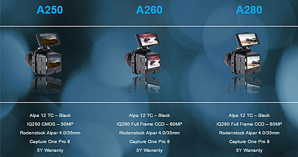 Phase One serie A, CSC de formato medio, Alpa 12 TC + captor Phase One IQ,
