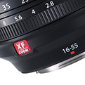Objetivo Fujinon XF 16-55 mm f/2,8 R LM WR, vista parcial