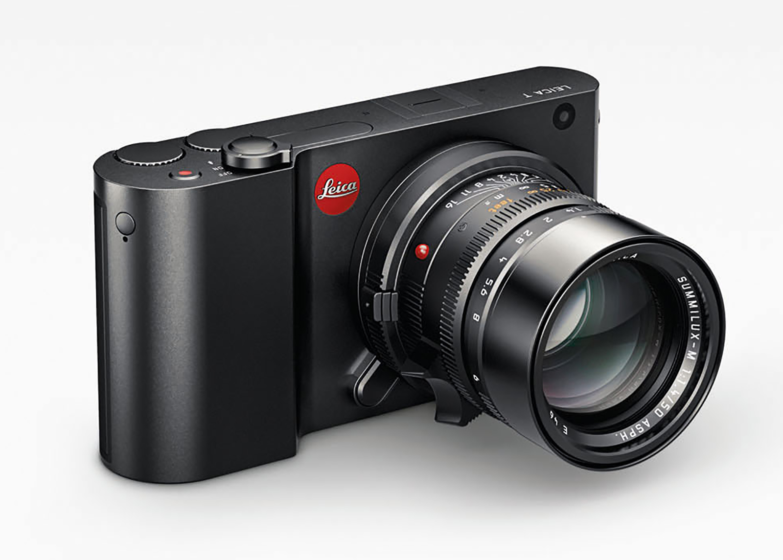 Leica T, negra, con adaptador Leica M-Adapter T y Summilux-M 50 mm f/1,4 Asph.