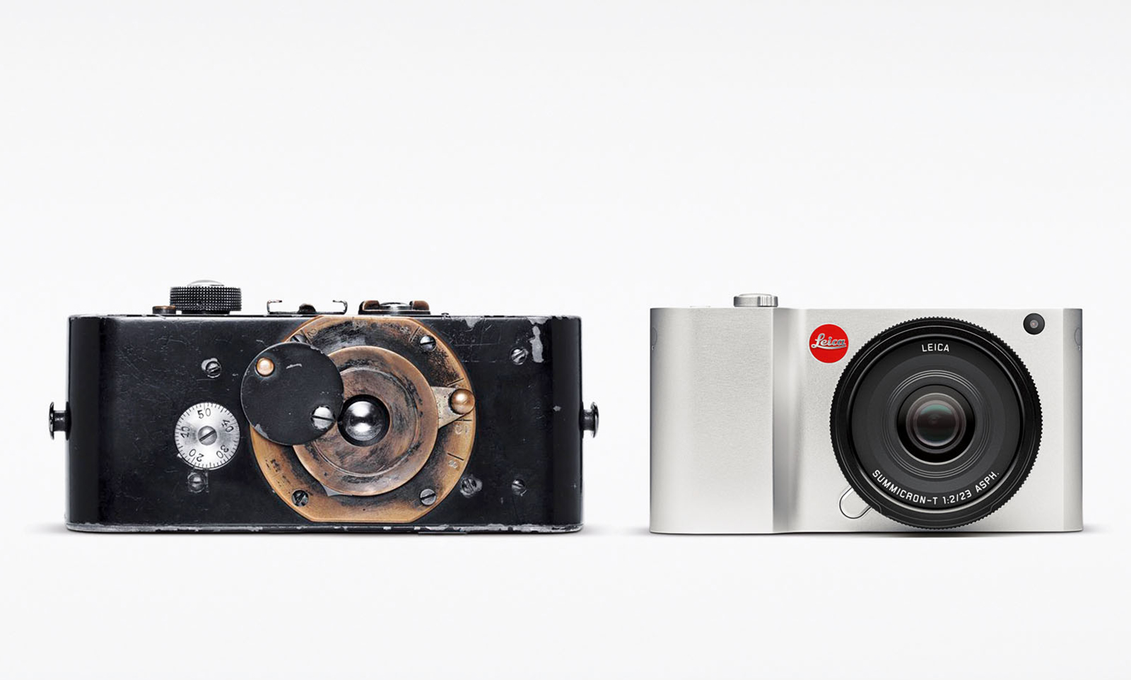 Leica T junto a una Ur-Leica