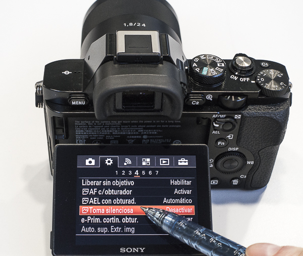 Menú, obturación electrónica