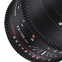Objetivo Samyang 135 mm f/2.2 VDSLR, vista parcial