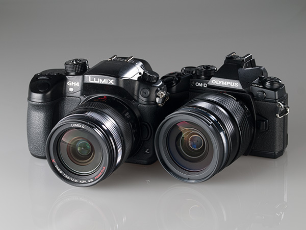 Cámaras Panasonic GH4 y Olympus OM-D E-M1 lado a lado